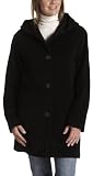 Jones New York Women's Angora Blend Pick Stitch Single Breasted Hooded Coat