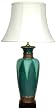Unique Contemporary Home D&eacute;cor - 31" Green Ceramic Flower Vase Bedside Table Lamp