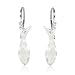 Sterling Silver Lucky Fish White Crystal Hook Diamond Earrings