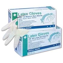 Safety First-Aid Latex Gloves Disposable Medium [Pack 100]