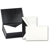 Black Faux Crocodile Box of Correspondence Cards