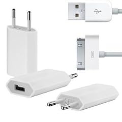 Iprotect ORIGINAL iPhone 4 / 4S / 3G / 3GS / iPod / iPad 1 Ladeger�t USB Netzteil f�r Apple inkl. USB Daten HIGHSPEED Ladekabel / Datenkabel