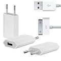 Iprotect ORIGINAL iPhone 4 / 4S / 3G / 3GS / iPod / iPad 1 Ladeger�t USB Netzteil f�r Apple inkl. USB Daten HIGHSPEED Ladekabel / Datenkabel