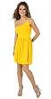 Fancy Grecian Inspired Petite One-Shoulder Bubble Dress with Vintage-Like Rhinestone Accent from Hot Fash Dresses - APOLLONIA Mustard