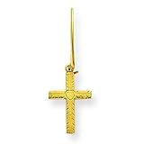 14k Kidney Wire Cross Earrings