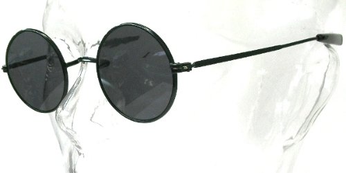 ◆丸メガネ◆サングラス　昭和レトロ復刻版　black/black