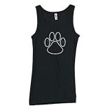 Rhinestone Paw Print Mascot Tank Juniors Longer Length Top