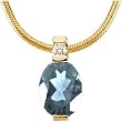 14K Yellow Gold Aquamarine and Diamond Pendant