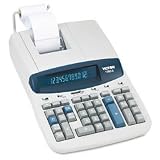 1560-6 Desktop Calculator, 12-Digit Fluorescent, Two-Color Printing, Black/Red