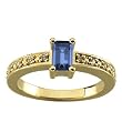 14K Yellow Gold Iolite and Diamond Ring