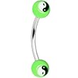 Green Acrylic Yin Yang Logo Eyebrow Ring