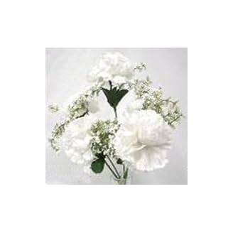 4 Faux Carnations WHITE Silk Flowers Wedding Bouquets NEW!!