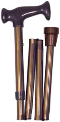 Duro-Med Adjustable Folding Cane With Carrying Case, Black-N-Gold