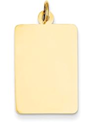 14k Plain .018 Gauge Rectangular Engravable Disc Charm