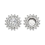 14K White Gold Diamond Earring Jackets (Center Diamond Not Included) (1/2 ctw)