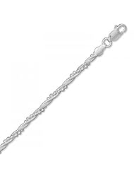 MMA Silver - 18 inch 2 Snake And Bead Twist Necklace