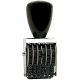 Traditional 6 Digit Rubber Number Stamp, Type Size 2, Black (RN026)