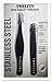 Tweezty Tweezer Set of Slanted Tweezers and Precision Tweezers - Stainless Steel Pointed Tweezers for Ingrown Hair, Eyebrow Plucking, and Blackhead and Splinter Removal