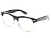 Retro Style Clubmaster Half Frame Clear Lens Wayfarer Glasses Frames (Black)