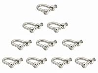 Cosmos ® 10 PCS ½ inch Silver Color Stainless Steel D Shackles with Cosmos Fastening Strap from Cosmos