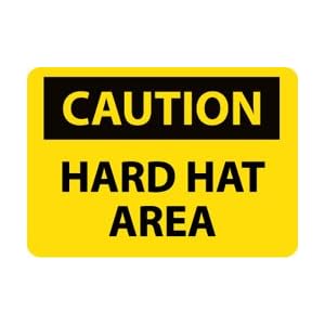 C31RD - Caution Hard Hat Area 20" X 28" .050" Rigid Plastic