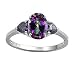 Sterling Silver Ring - Rainbow Topaz and Clear CZ - 8 mm, Sizes 6-9