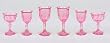 Miniature Chrysnbon Pink Stemware 6 Piece Set