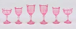 Miniature Chrysnbon Pink Stemware 6 Piece Set