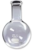 Corning Pyrex Borosilicate Glass Flat Bottom Boiling Flask, 250mL Capacity