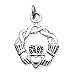 w/18 Silver Box Chain Necklace - Antiqued Sterling Silver Irish Celtic Claddagh Pendant Charm