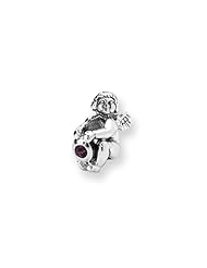 February Birthstone, Angel Charm in Silver for 3mm Bracelets