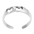 Sterling Silver Women's Entwined Hearts Toe Ring Hypoallergenic .925 Stamp Adjustable Size