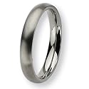 Rounded Brushed Titanium Ring (4.0 mm) - Sizes 6-13