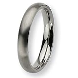 Rounded Brushed Titanium Ring (4.0 mm) - Sizes 6-13