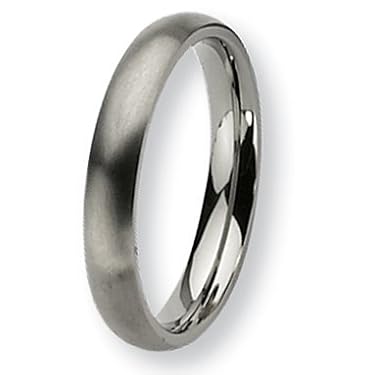 Rounded Brushed Titanium Ring (4.0 mm) - Sizes 6-13