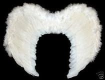LARGE White Angel / Fairy Wings with Real Feathers -- 50 x 40cm
