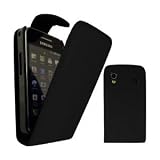 Samsung Galaxy Ace S5830 Housse en cuir noir avec la Garde de l'écran et chargeur de voiture.