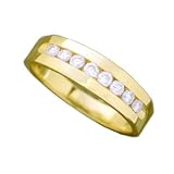 14K Men's .45 CTW Channel Set Diamond Wedding Band