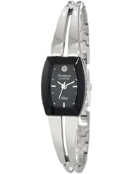 Armitron Womens 753447BKSV NOW Diamond Accented Silver-Tone Black Dial Dress Watch