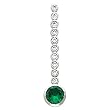 14K White Gold Chatham Created Emerald and Diamond Pendant