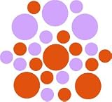 Set of 90 Orange / Lilac Circles Polka Dots Vinyl Wall Graphic Decals Stickers Set of 90 - Orange / Lilac Circles Polka Dots Vinyl Wall Graphic Decals Stickers