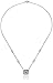 Amazon Collection Sterling Silver and 14k Yellow Gold Square Art Deco with Diamond Accent Necklace, 17