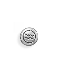 MMA Silver - Oxidized Aquarius Zodiac Bead