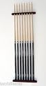 8 Cue Stick Pool Table Billiard Wall Rack Made of Wood
