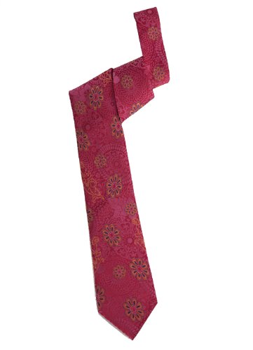 Dawning Woven Tie in deep red,fuchsia and orange