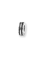 Grooved Spacer Charm in Silver for 3mm Charm Bracelets