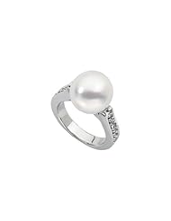18K White Gold - South Sea Cultured Pearl & Diamond Ring