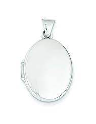 14K White Gold Oval Locket Photo Pendant Jewelry New |A