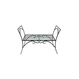 Achla Lawn & Garden Patio Decor Black Wrought Iron Arbor Bench Metal Outdoor Furniture Benches