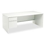 HON 38294LQQ 38000 Series 72 by 36 by 29-1/2-Inch Left Pedestal L-Workstation Desk, Light Gray